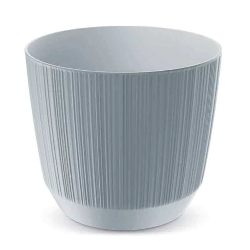Prosperplast vaso da fiori Ryfo, vaso moderno per piante da interno ed esterno, resistente ai raggi UV, grigio chiaro, ⌀ 88 mm