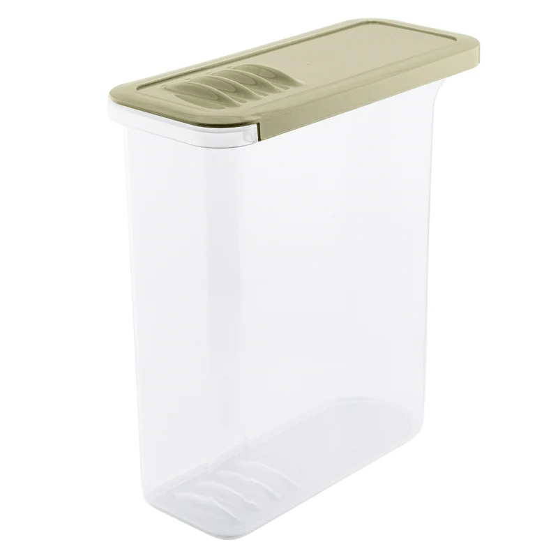Contenitore per alimenti BranQ, 2,5 l, trasparente, coperchio verde oliva, Shark