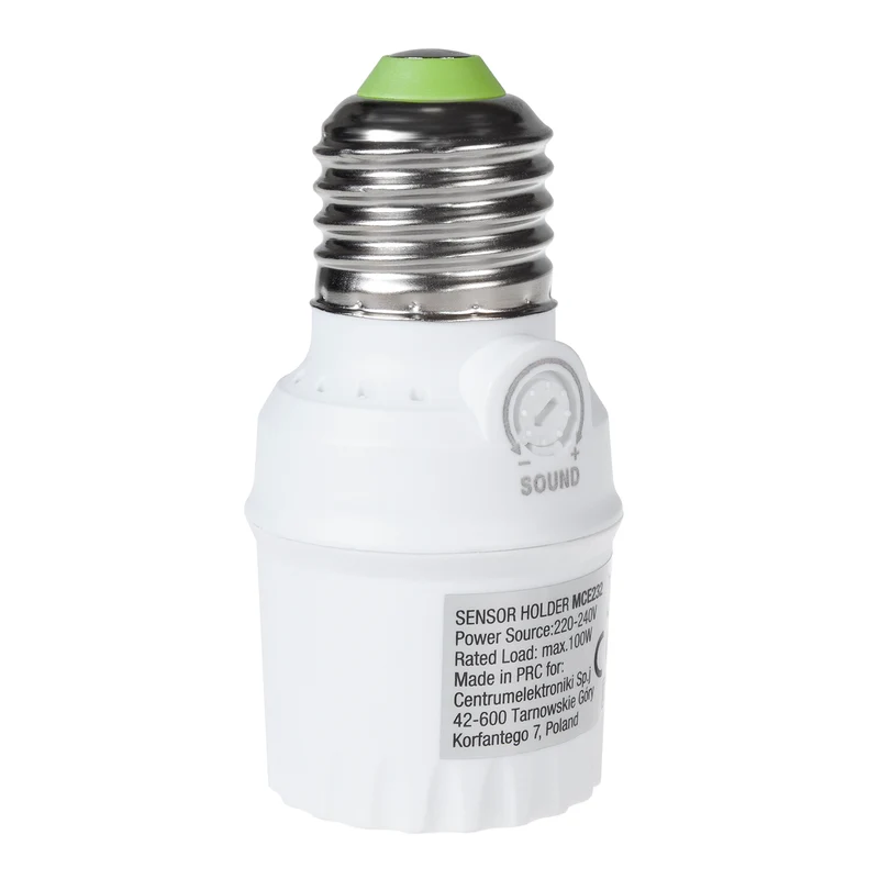 Portalampada con sensore acustico Maclean, E27 con sensore acustico, max 100W, intervallo 30dB - 90dB, MCE232