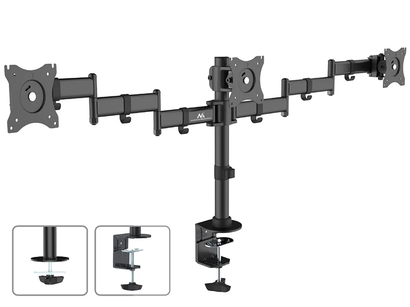Supporto Da Tavolo Per Tre Monitor 13"-27" 8kg, Vesa 75x75 e 100x100 Maclean MC-691