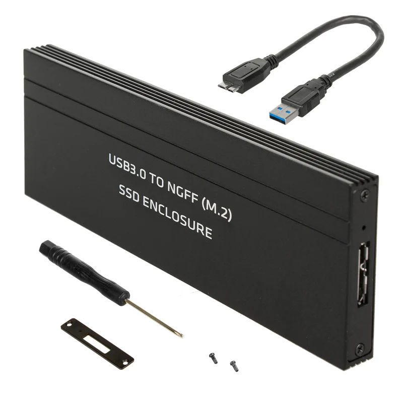 Alloggiamento per Hard disc Case esterno USB 3.0 M.2 SDD NGFF fino a 5 Gbps Alloggiamento SSD esterno Adattatore 2230/2242/2260 / 2280 mm Supporta plug & play UASP