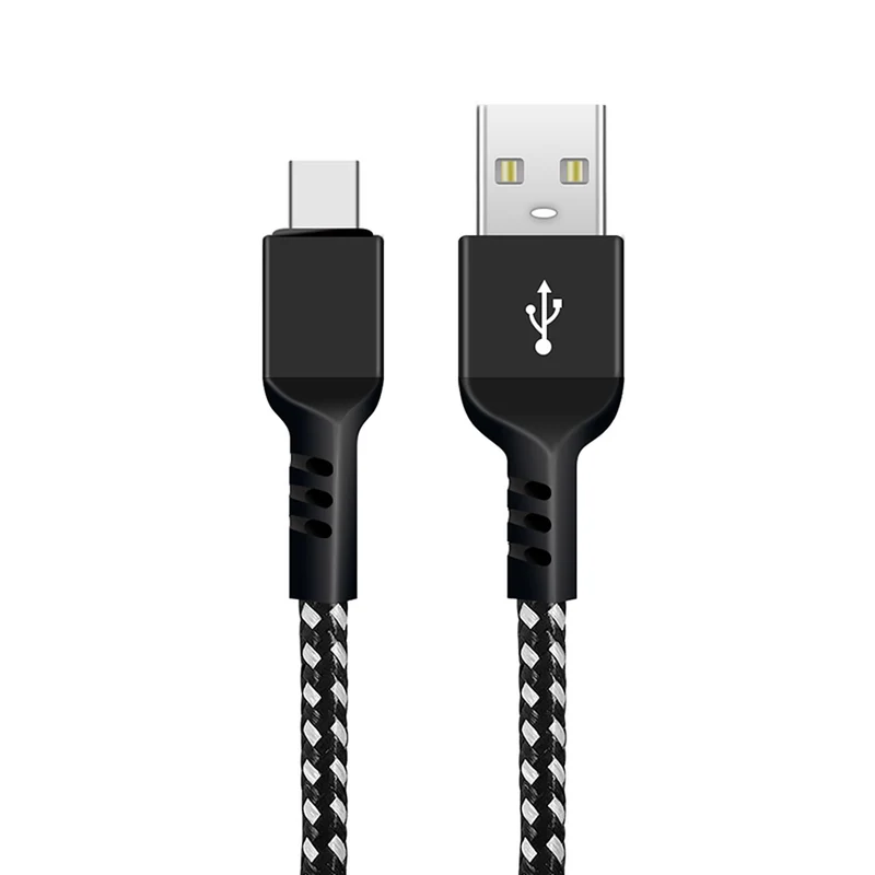 Cavo da USB a USB-Type-C, cavo di ricarica Cavo dati Fast Charge 5V / 2,4A da 1 m, cavo di ricarica rapida, cavo di collegamento intrecciato in nylon ad alta velocità, trasmissione dati (USB-Type C) ...