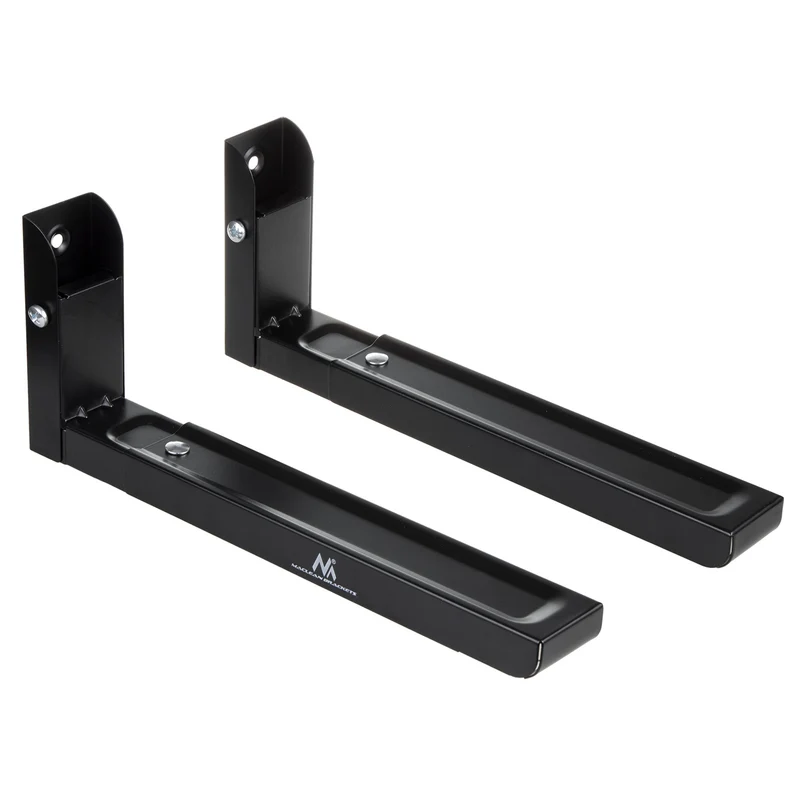 Maclean MC-915 B Supporto universale per microonde con braccio telescopico Staffa da parete per forno a microonde fino a 30kg (nero)