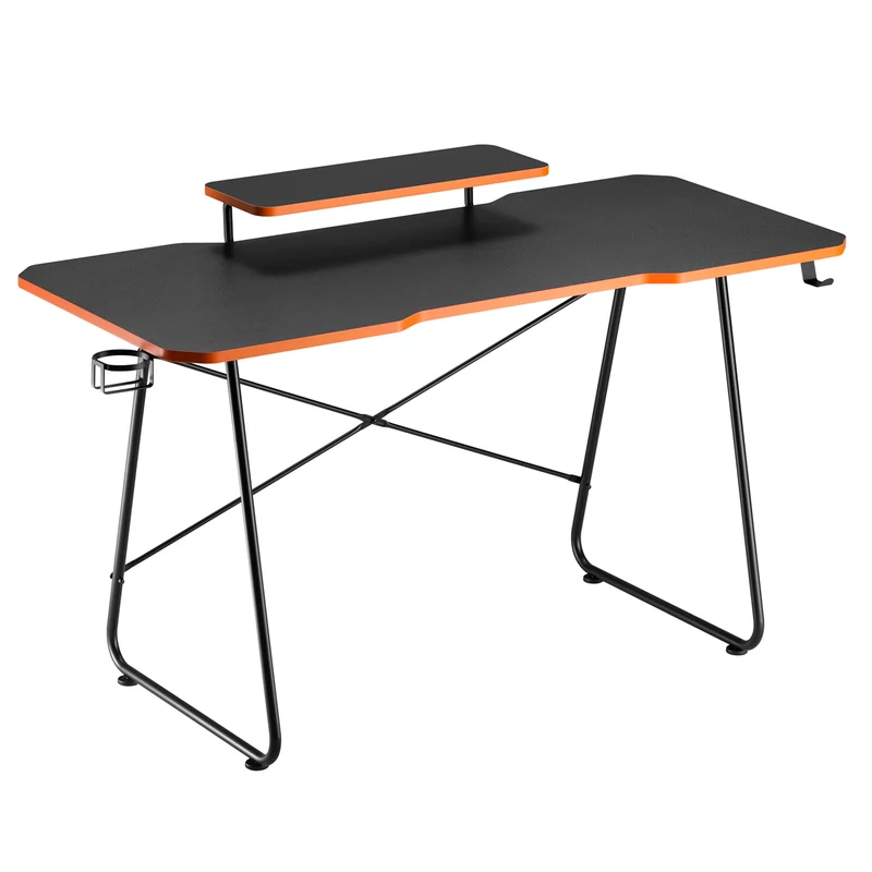 Scrivania gaming con ripiano per monitor NanoRS, 50 kg max, altezza 850 mm, nero, RS170