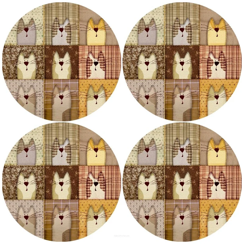 Set di tovagliette Bertoni, 4 pezzi, rotonde, diametro 33 cm, Pexeso Beige
