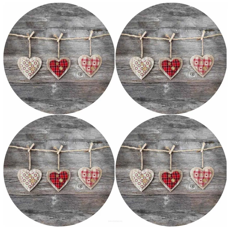 Set di tovagliette Bertoni, 4 pezzi, rotonde, 33 cm, Hearts