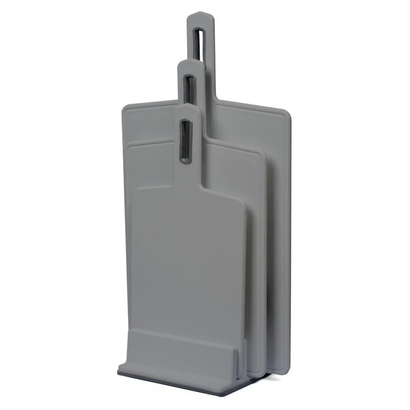 Practic Set di taglieri con supporto, 3 misure, grigio, Vegana
