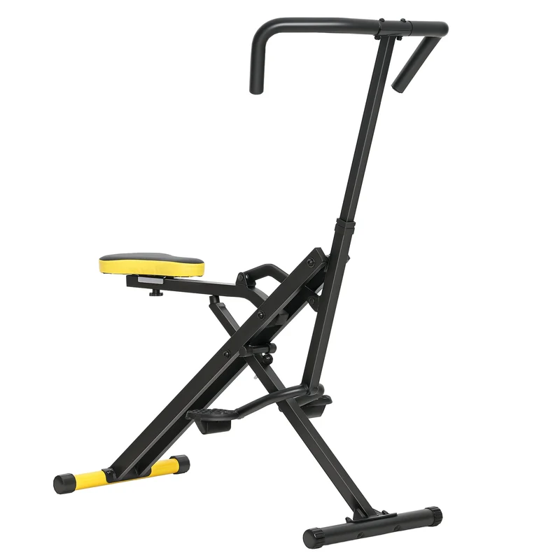 Macchina Total Crunch Pieghevole 57x105x115 cm con Seduta Regolabile in Metallo e Plastica Giallo