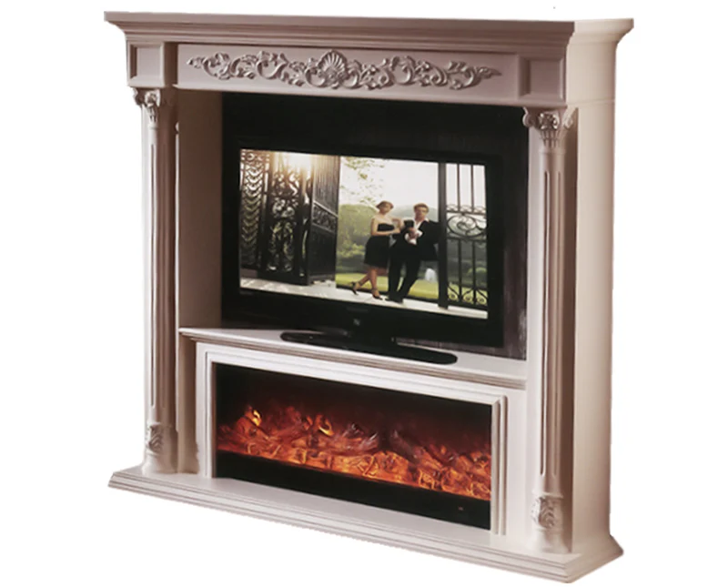 Camino Elettrico da Pavimento 166x180x38 cm Effetto Fiamma 1500W Fusion Marrone