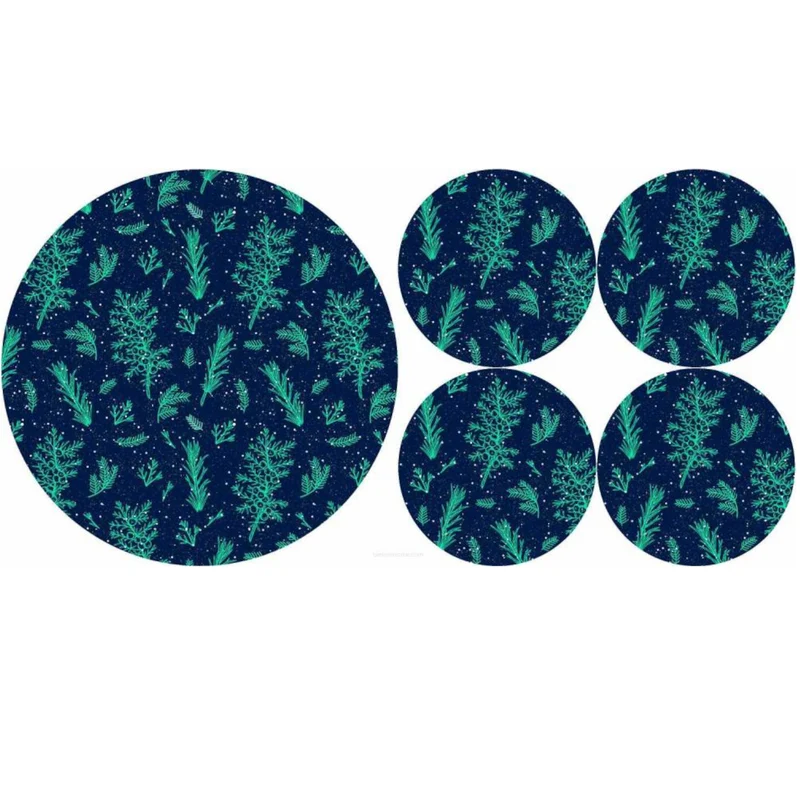 Set di tovagliette rotonde in feltro 1 + 4 - JUNIPER