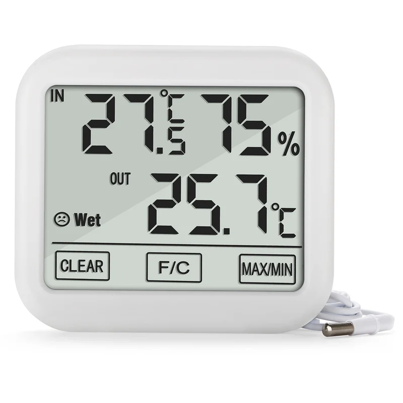 Stazione meteorologica GreenBlue con sonda esterna da 1,5 m, lunghezza cavo 1,5 m, batteria 2xAA, GB381