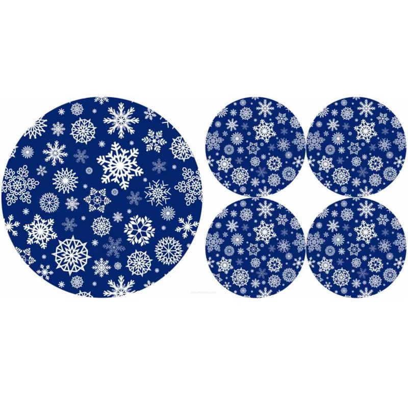 Set di tovagliette rotonde in feltro 1 + 4 - SNOW