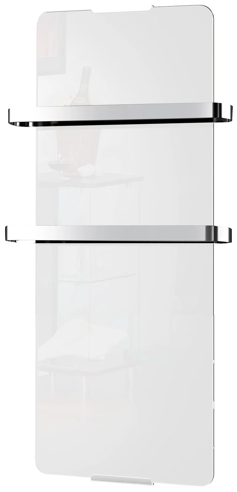 Scaldasalviette da Bagno in Vetro Temperato 120x46cm 1200W CheminArte Bianco