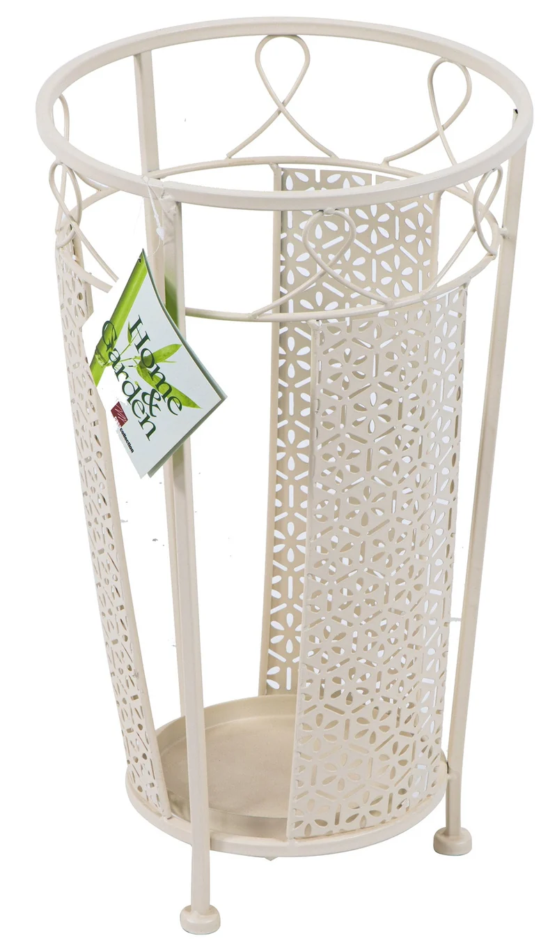 Portaombrelli Ø25x45 cm in Ferro Battuto Crema