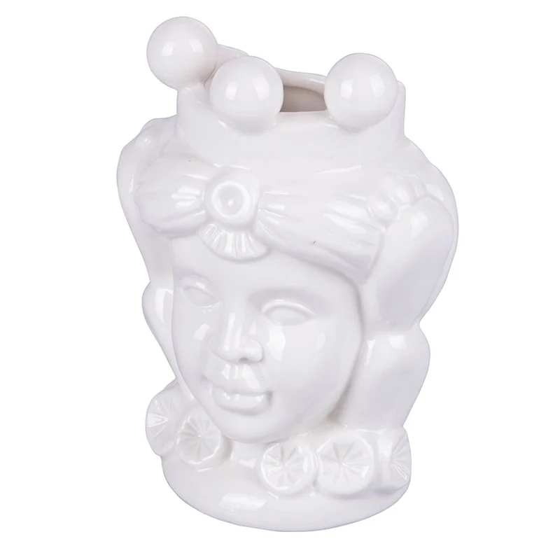 Umidificatore per Radiatori Testa di Moro Donna 10x6x14 cm in Ceramica VdE Tivoli 1996 Sicilia