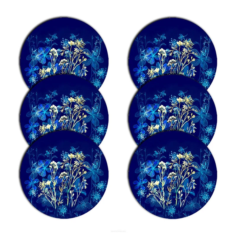Set di tovagliette Bertoni, 6 pezzi, rotonde, 33 cm, Midnight