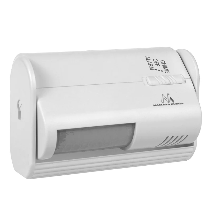Segnalatore d'ingresso senza fili Maclean, sensore PIR, portata 8 m, alimentato da una batteria da 9 V CC, volume superiore a 70 dB, MCE311 W