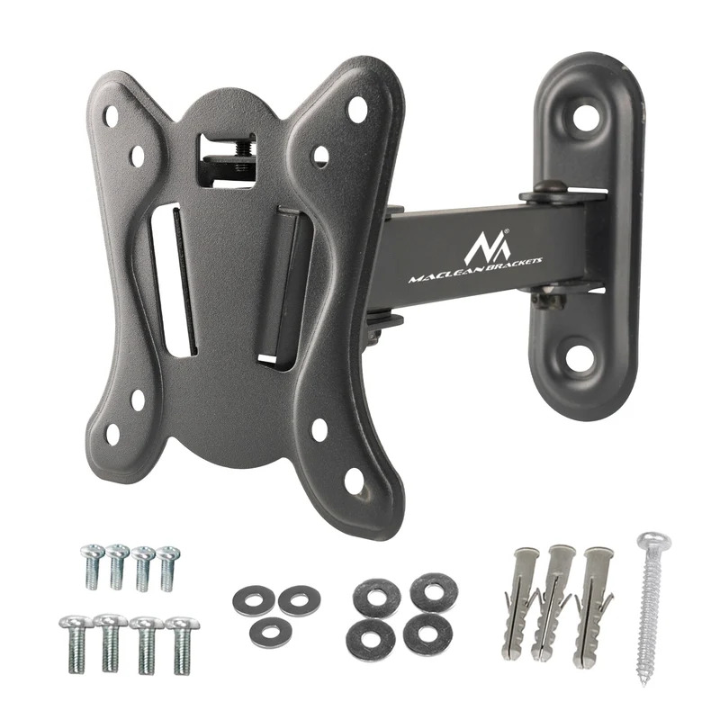 Staffa Maclean per TV o monitor da parete, max. VESA 100x100, 13-32", 30 kg, nero, MC-416