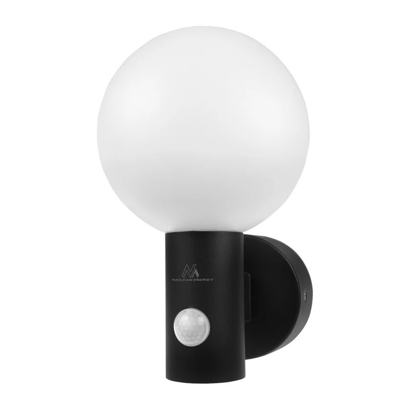 Maclean Lampada LED con sensore di movimento, colore nero 15W IP65 1600lm 4000K, MCE515