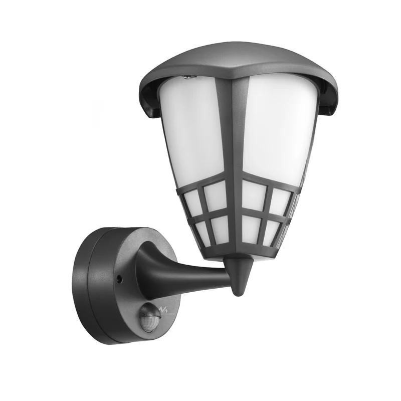 Maclean MCE518 GR Lampada da parete con sensore di movimento 1xE27 grigio IP65 max 60W