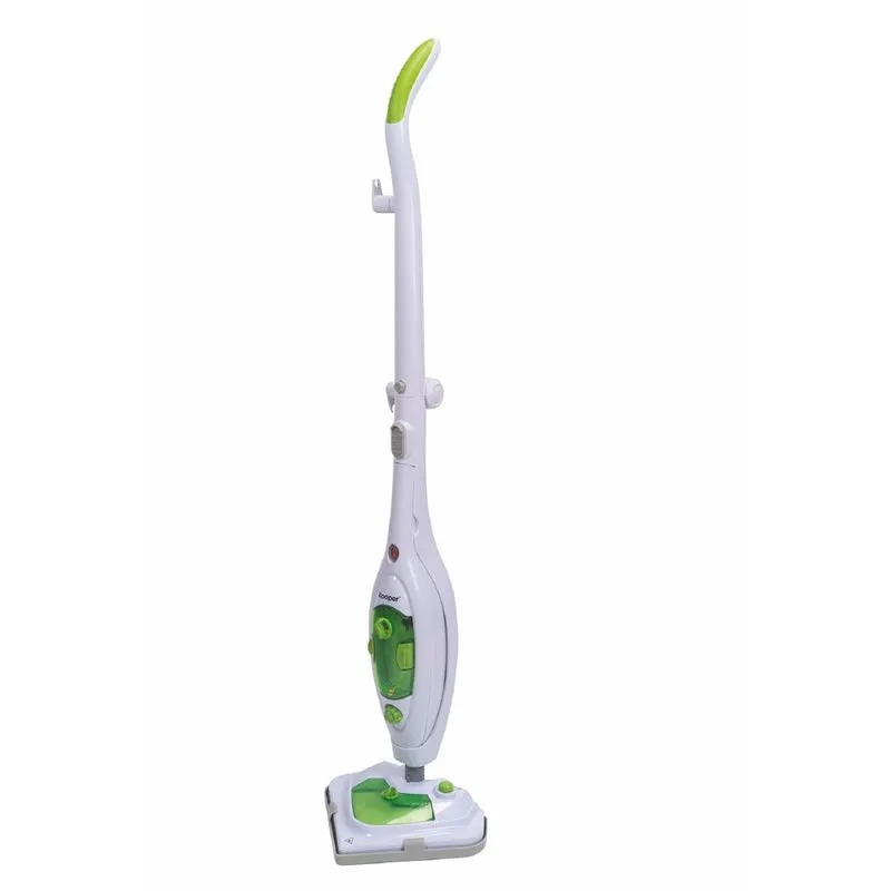 Scopa a Vapore Elettrica Lavapavimenti 10 in 1 1300W Kooper Vaporbella Elite Bianca e Verde
