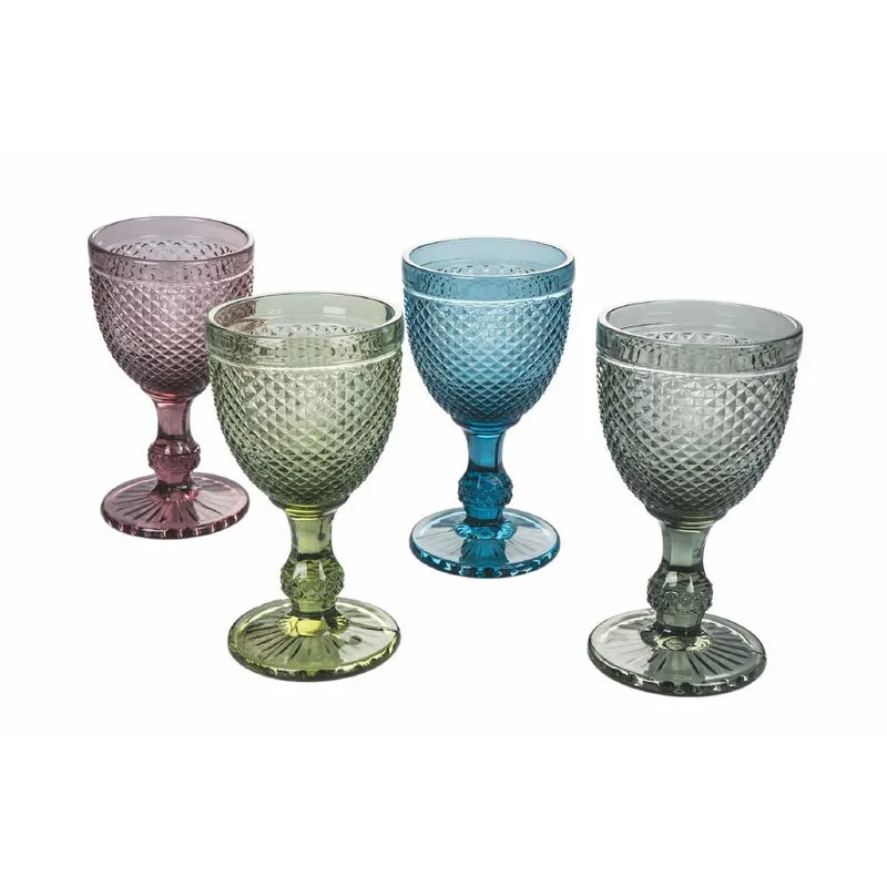 Set 4 Calici Rombi in Vetro VdE Tivoli 1996 4 Colori Differenti