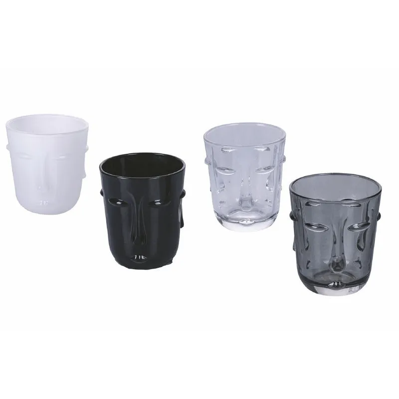 Set 4 Bicchieri Acqua Vis à Vis Stones in Vetro VdE Tivoli 1996 4 Colori Differenti