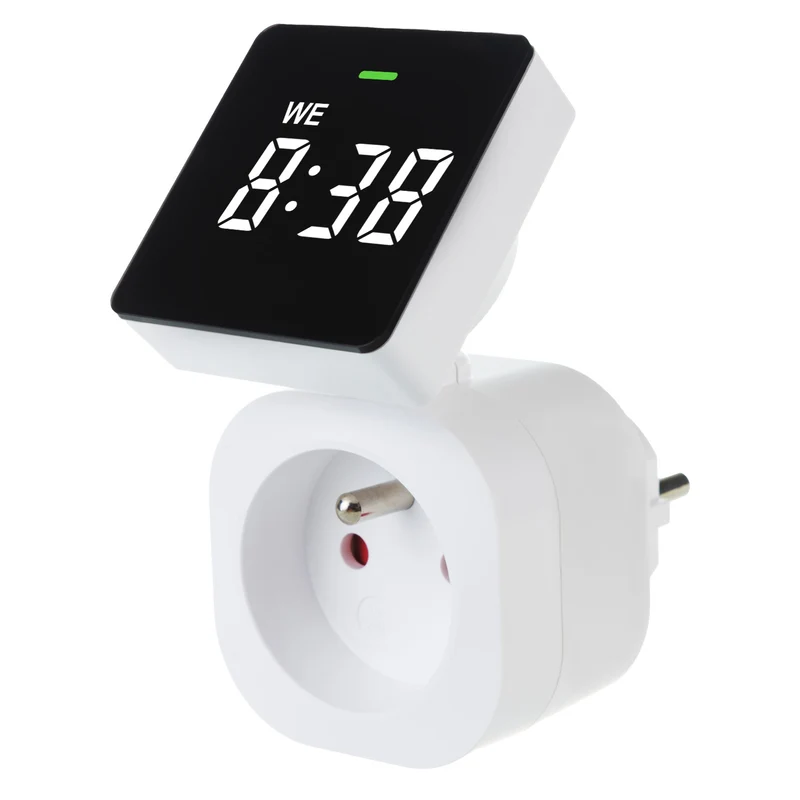 Interruttore orario digitale GreenBlue - timer, carico massimo 16A, IP20, GB610 E