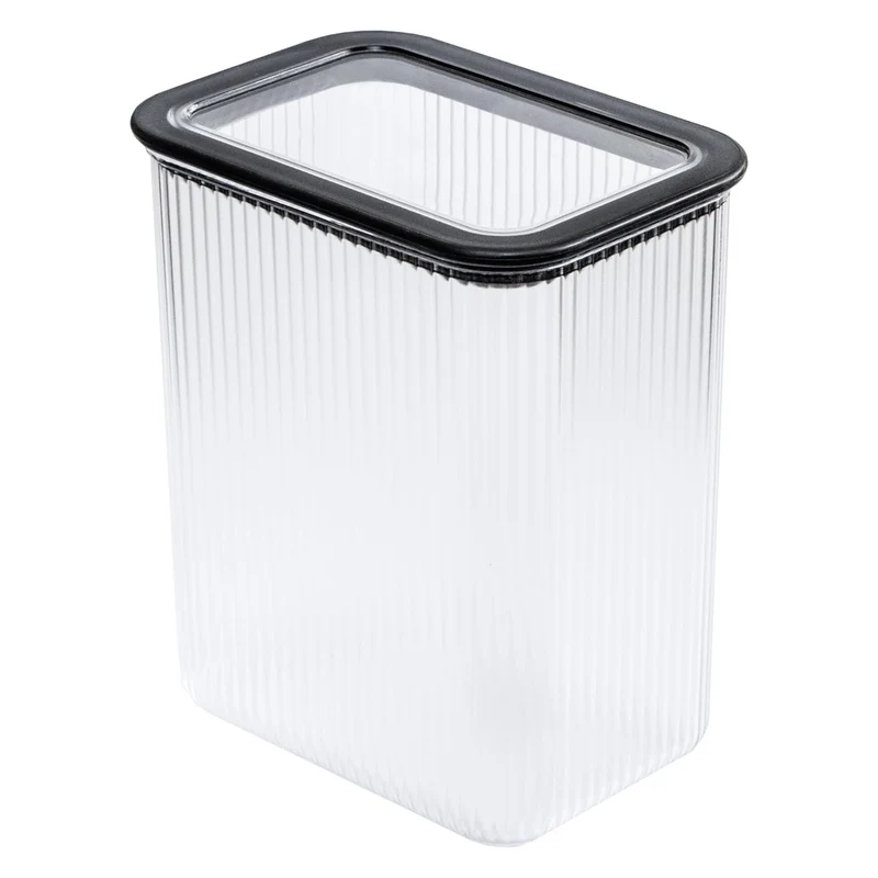 Contenitore da cucina Branq, per alimenti, 2,33 l, trasparente con guarnizione nera, Neroli