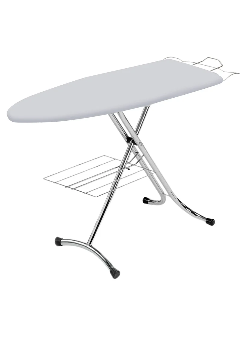 Asse da Stiro Salvaspazio Relax Profi 123x39 cm Ripiano Sottostante Gambe Triple Altezza Regolabile in Acciaio