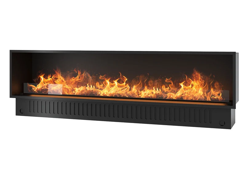 Camino a Vapore Elettrico da Incasso 220x45(64,8)x40 cm Invapo Inside con Ricarica Automatica e LED RGB Nero