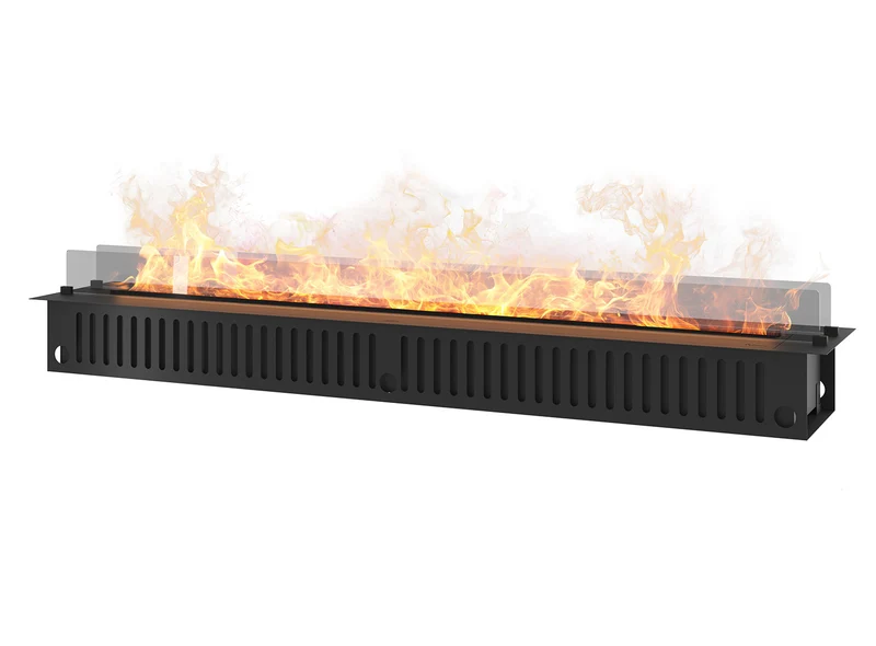 Camino a Vapore Elettrico da Incasso 220x48,5x33 cm Invapo Insert con Ricarica Automatica e LED RGB Nero