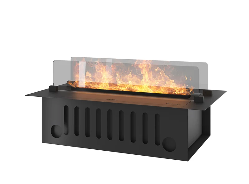 Camino a Vapore Elettrico da Incasso 70x48,5x33 cm Invapo Insert con Ricarica Automatica e LED RGB Nero