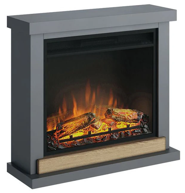 Camino Elettrico da Pavimento Effetto Fiamma 1500W Tagu Hagen Grigio Scuro