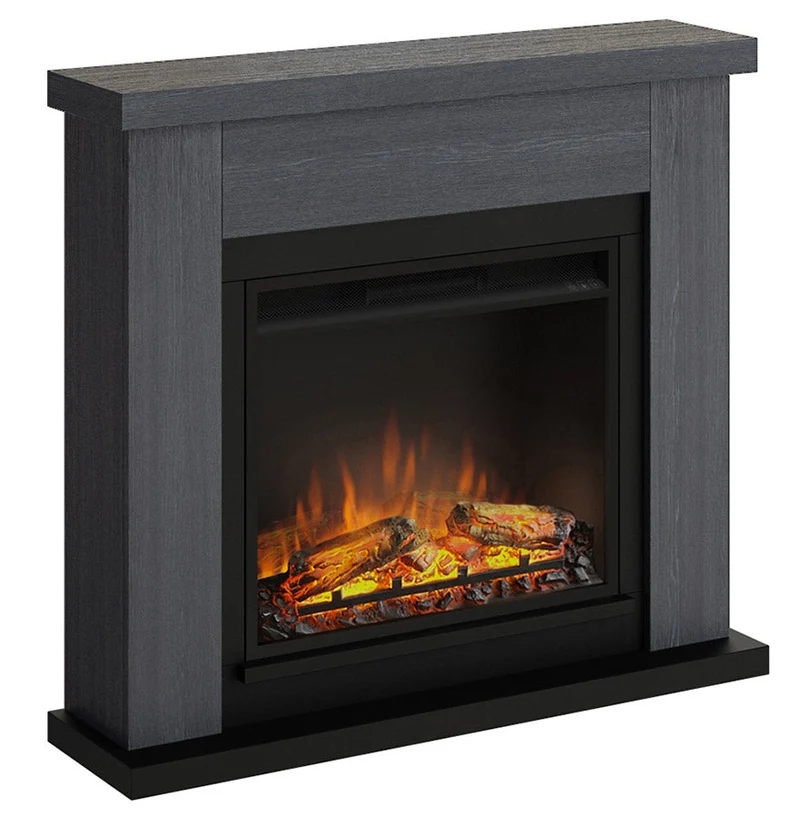 Camino Elettrico da Pavimento Effetto Fiamma 1500W Tagu Frode Grigio Cenere