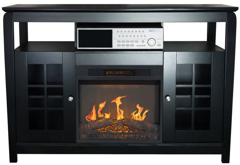 Camino Elettrico Mobile Porta TV Effetto Fiamma 2000W CheminArte Osaka Nero