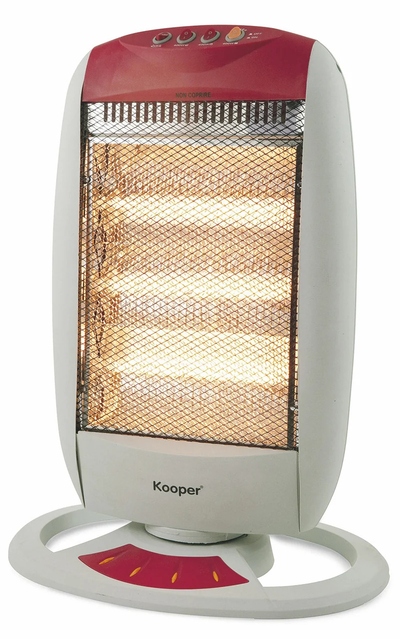 Stufa Alogena 1200W 3 Elementi Kooper India Rossa