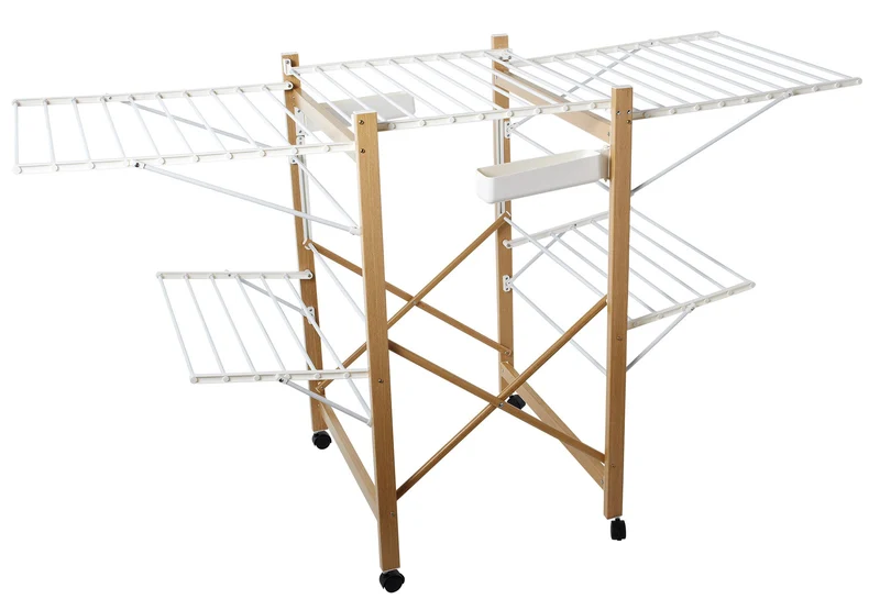 Stendibiancheria Pieghevole 173x68x104 cm in Metallo e Legno Collection